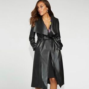 In Search of (ISO) NY&Co Gabrielle Union Black Faux Leather Trench Coat